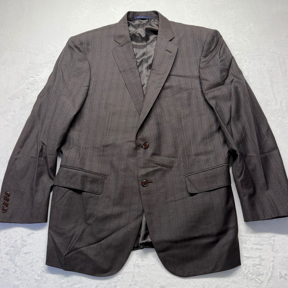 Pal Zileri Sport Coat Pinstripe 46R Grey Mens Italian Wool Blazer 23508 Luxury